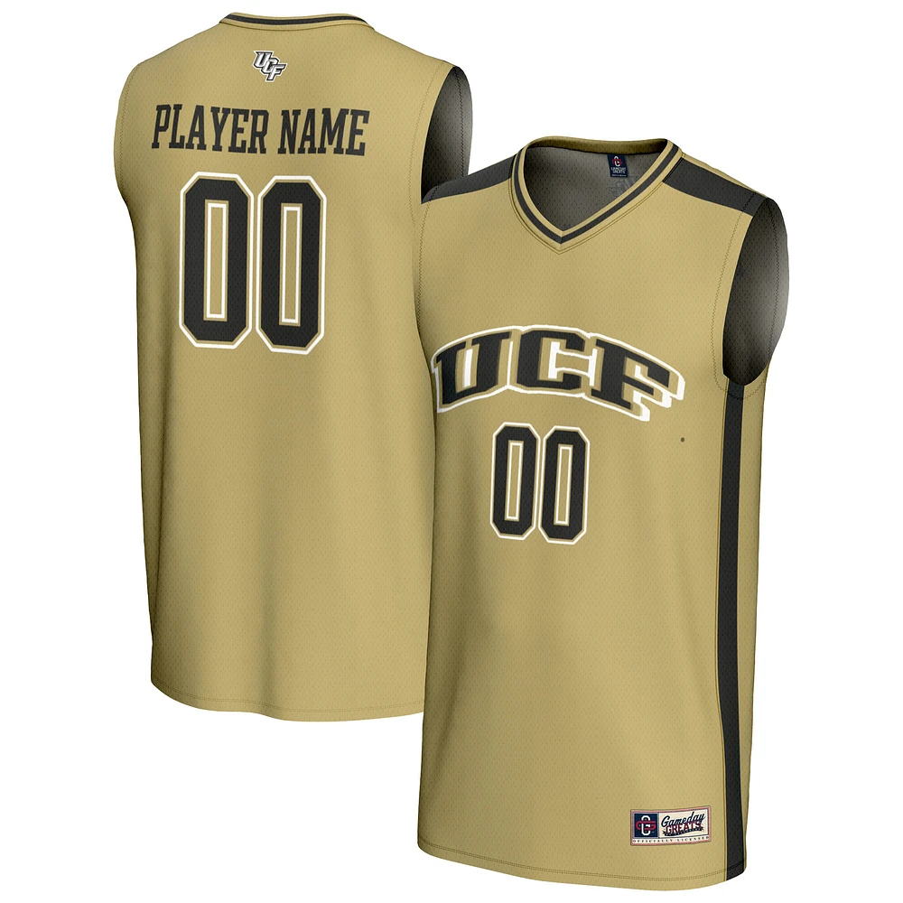 Men's GameDay Greats Gold UCF Knights NIL Pick-A-Player Lightweight Basketball Fashion Jersey
