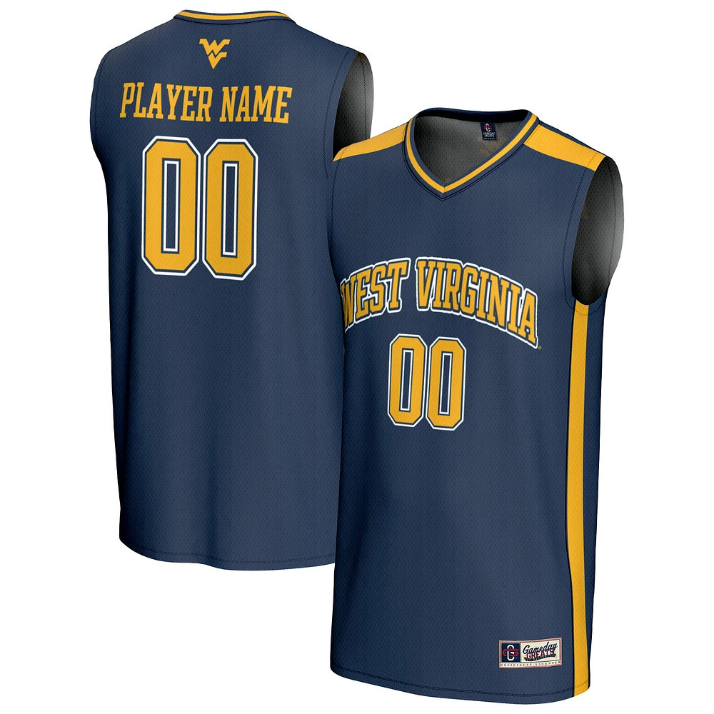 Youth GameDay Greats Navy West Virginia Mountaineers NIL Pick-A-Player Lightweight Men's Basketball Fashion Jersey