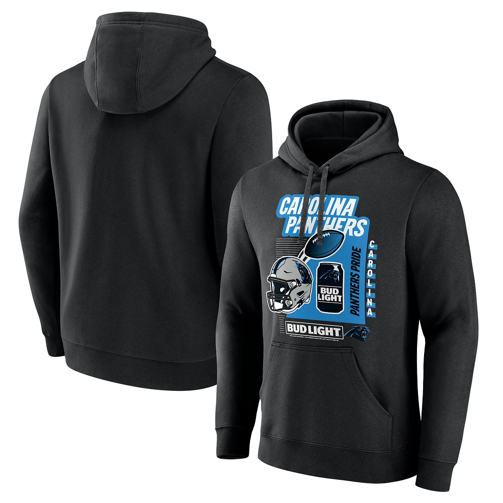 Men's Black Carolina Panthers Bud Light Pullover Hoodie