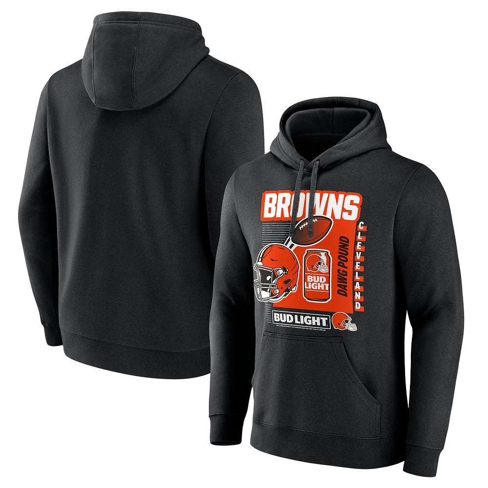 Men's Black Cleveland Browns Bud Light Pullover Hoodie