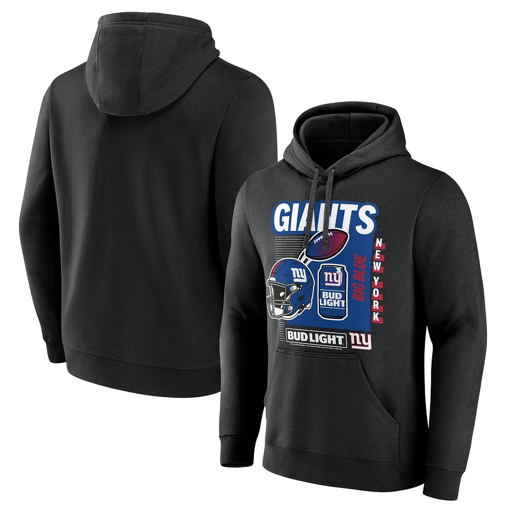 Men's Black New York Giants Bud Light Pullover Hoodie