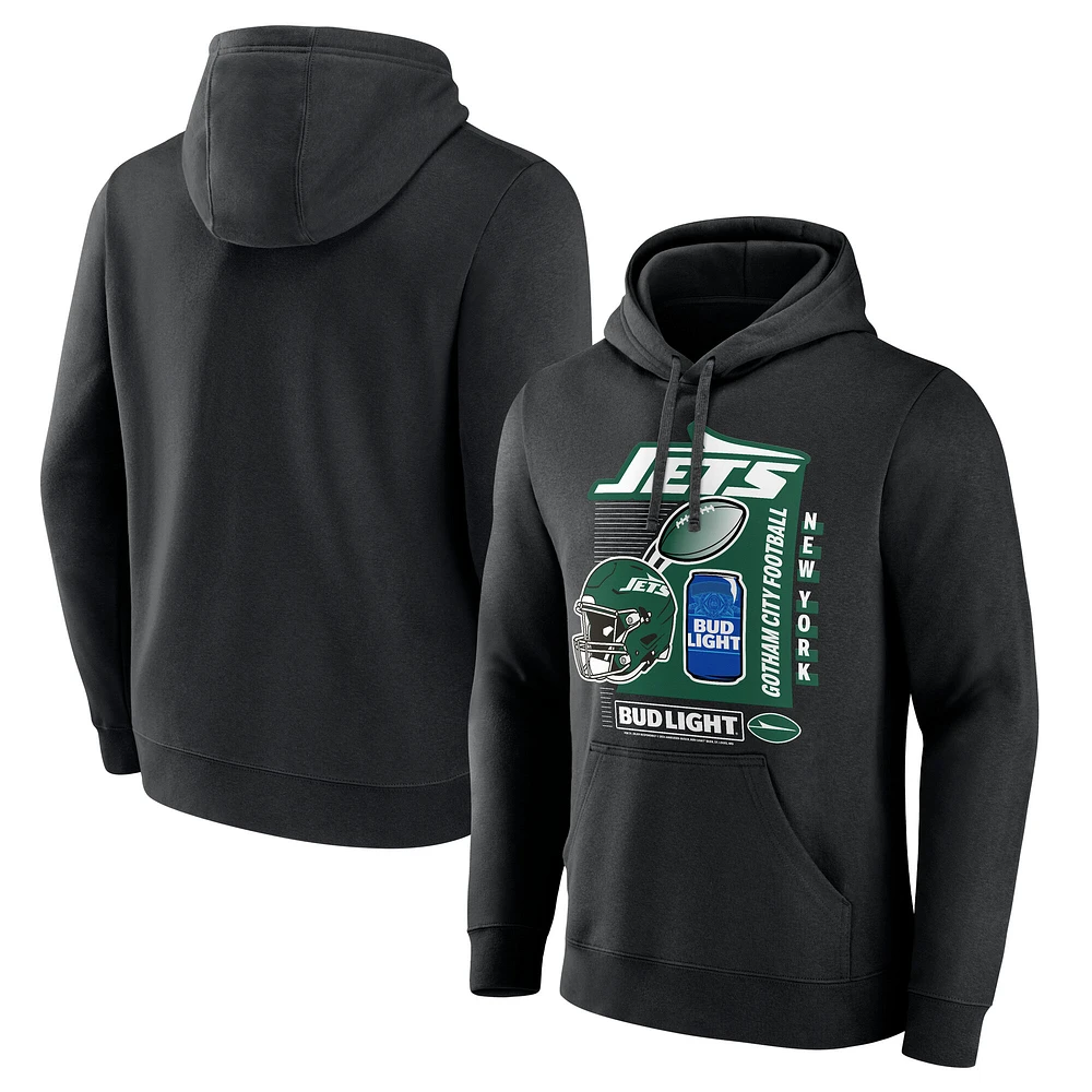 Men's Black New York Jets Bud Light Pullover Hoodie