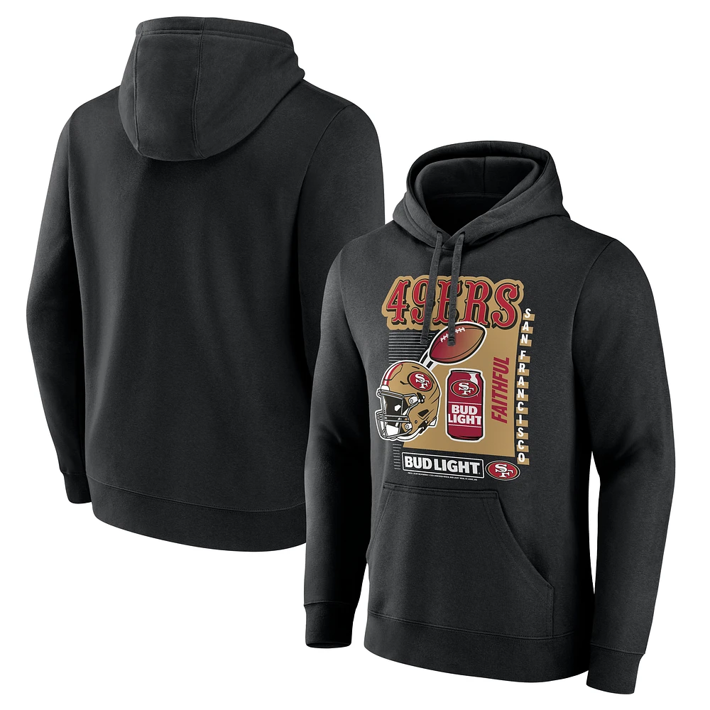 Men's Black San Francisco 49ers Bud Light Pullover Hoodie