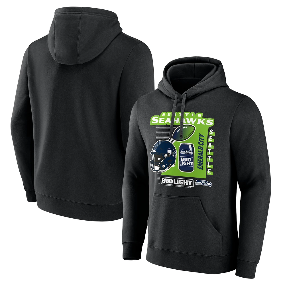 Men's Black Seattle Seahawks Bud Light Pullover Hoodie