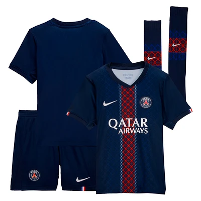 Youth Nike Navy Paris Saint-Germain 2025/26 Home Stadium Kit Set
