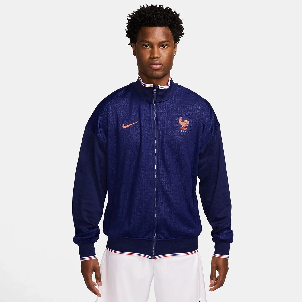 Men's Nike Blue France Women's National Team 2025 Academy Pro Performance Anthem Full-Zip Jacket