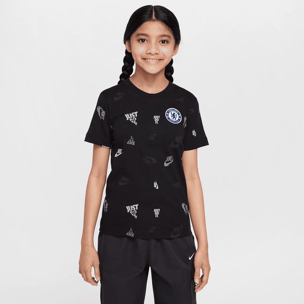 Youth Nike Black Chelsea Just Do It Crest T-Shirt