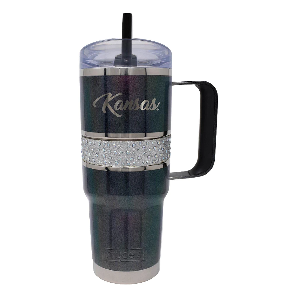 Kansas Jayhawks 32oz. MyBevi Rhinestone Hollywood Travel Mug