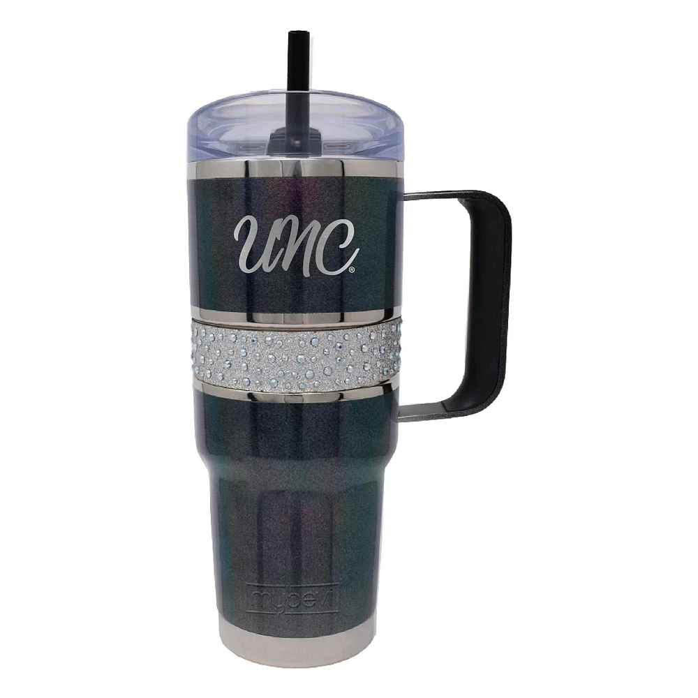 North Carolina Tar Heels 32oz. MyBevi Rhinestone Hollywood Travel Mug