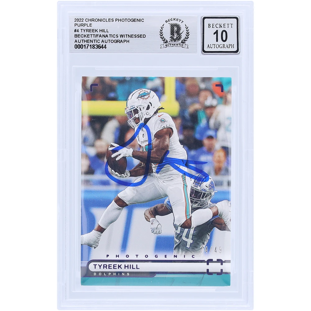 Tyreek Hill Miami Dolphins Autographed 2022 Panini Chronicles Photogenic #PH-4 #/ Beckett Fanatics Witnessed Authenticated Card
