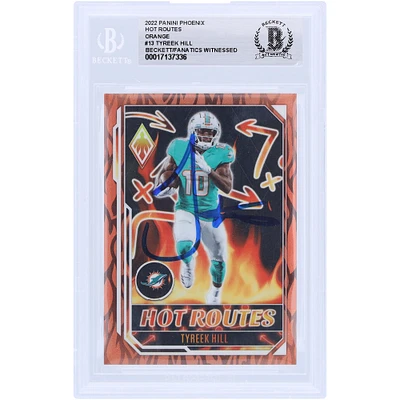 Tyreek Hill Miami Dolphins Autographed 2022 Panini Phoenix Hot Routes Orange #HR-13 #/99 Beckett Fanatics Witnessed Authenticated Card