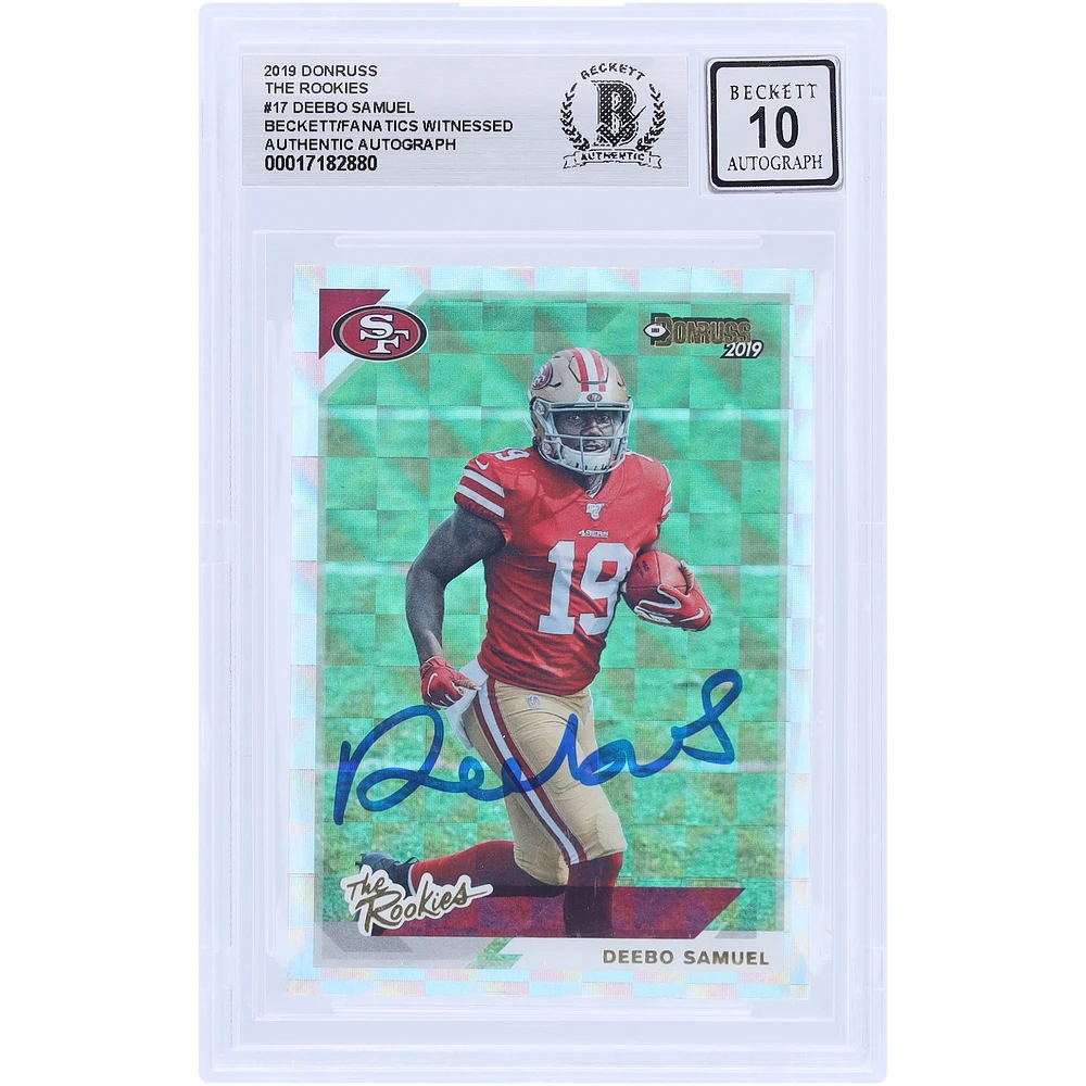 Deebo Samuel Sr San Francisco 49ers Autographed 2019 Panini Donruss The Rookies #TR-17 Beckett Fanatics Witnessed Authenticated 10 Rookie Card