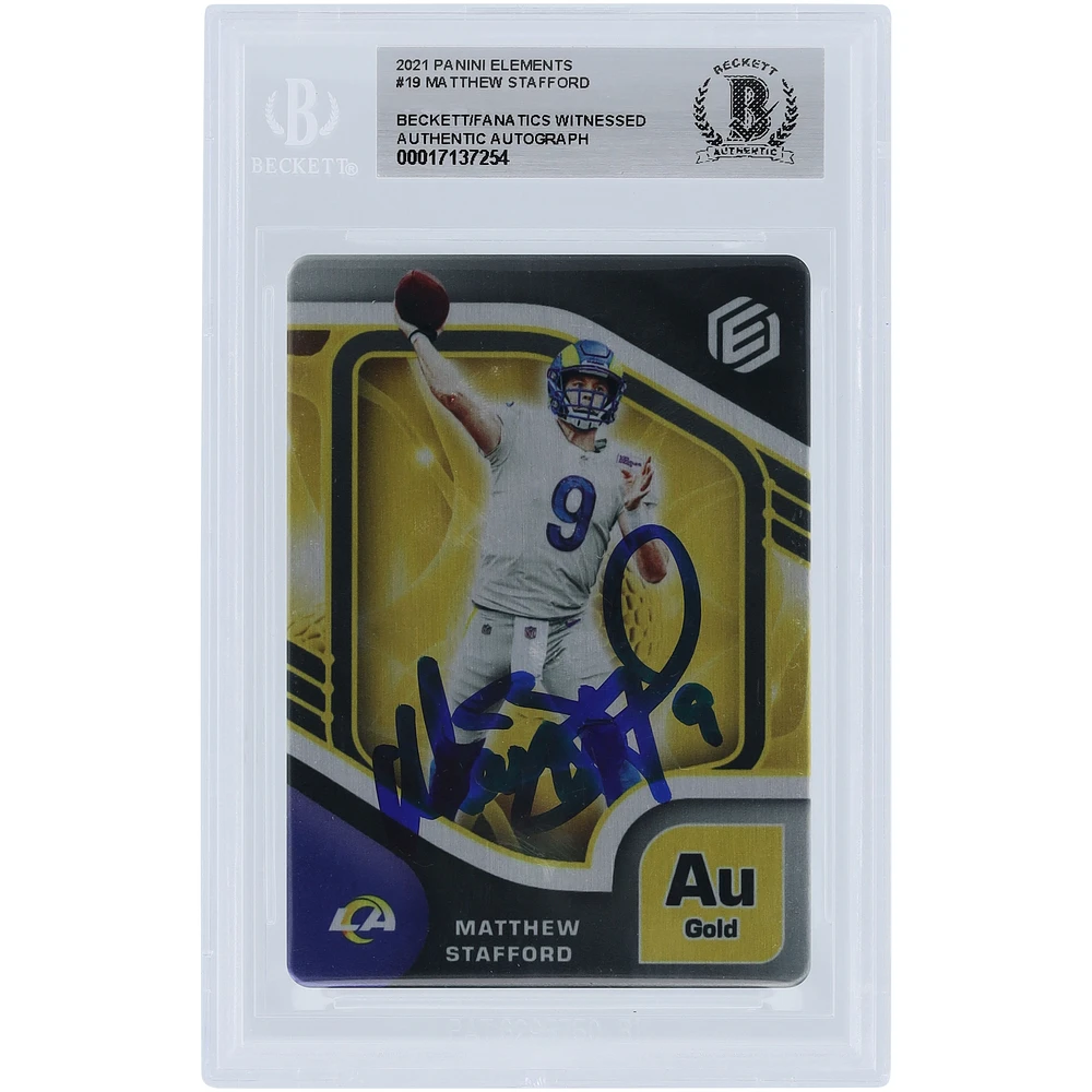 Matthew Stafford Los Angeles Rams Autographed 2021 Panini Elements #19 #/250 Beckett Fanatics Witnessed Authenticated Card