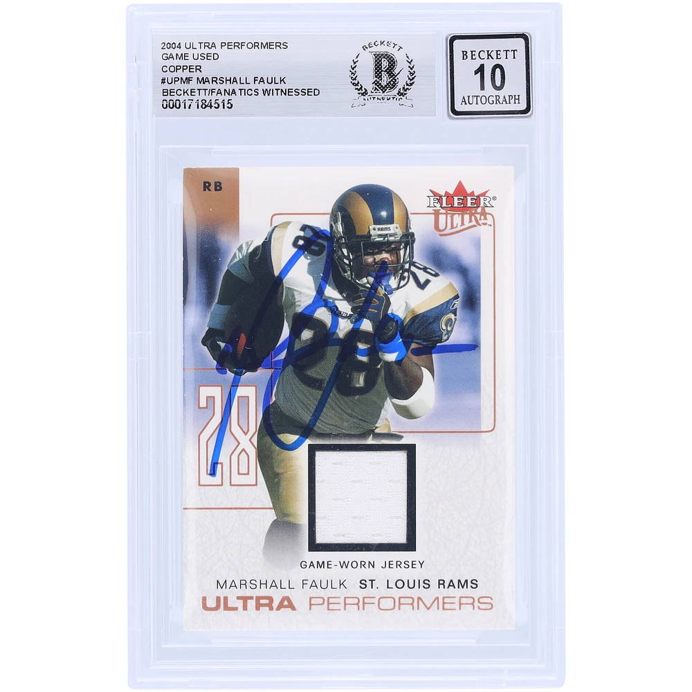 Marshall Faulk St. Louis Rams Autographed 2004 Fleer Ultra Performers Copper Relic #UP-MF Beckett Fanatics Witnessed Authenticated 10 Card