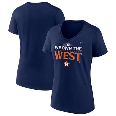 Women's Fanatics Navy Houston Astros 2024 AL West Division Champions Plus Size Locker Room T-Shirt
