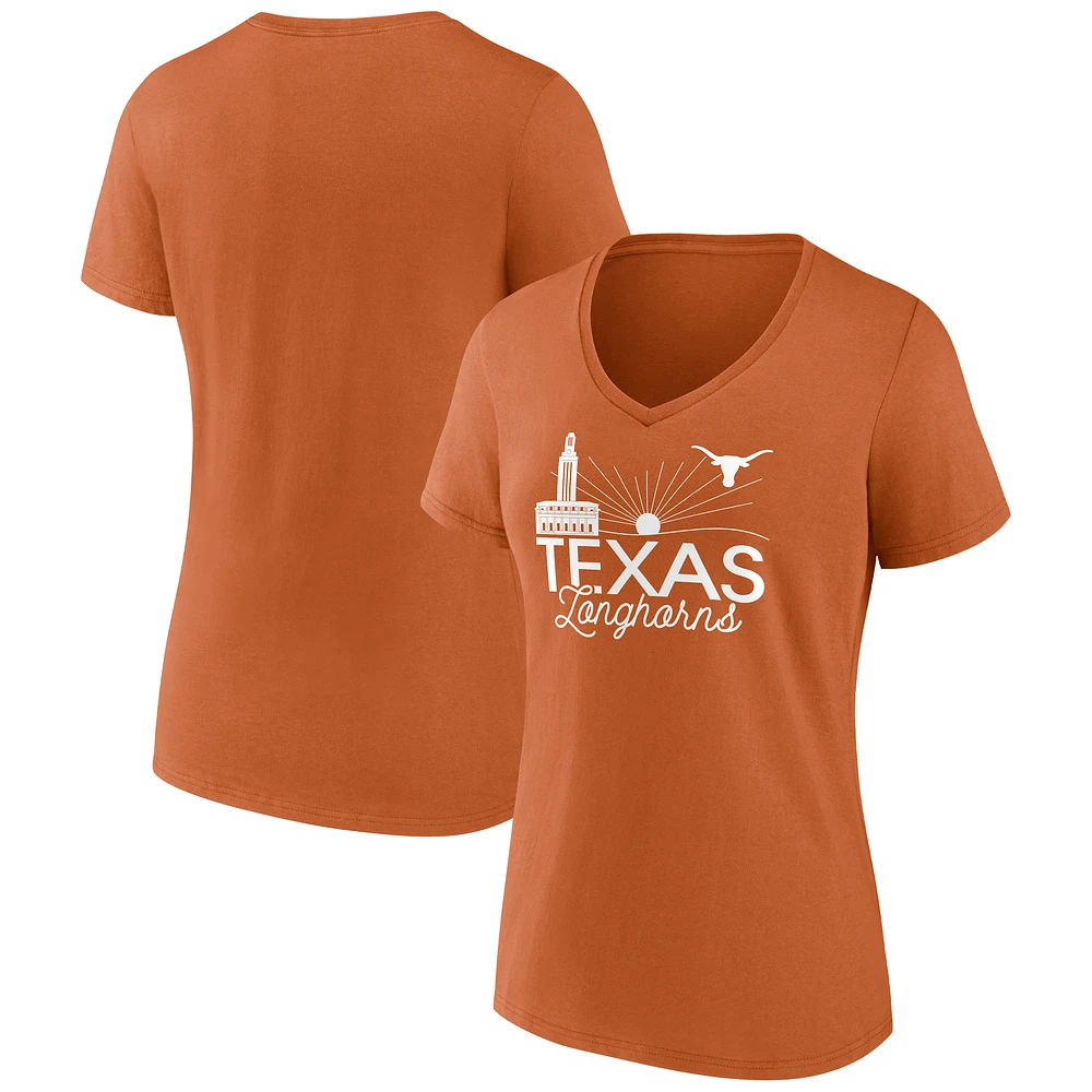 Women's Fanatics Burnt Orange Texas Longhorns Fundamentals Region Draw T-Shirt
