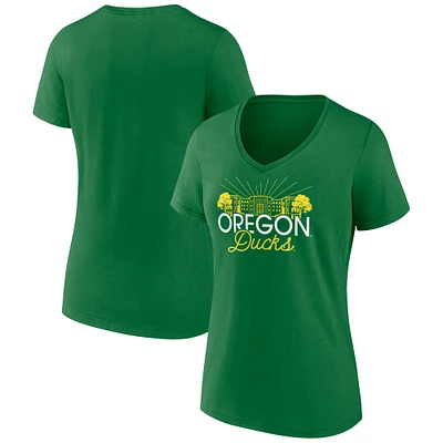 Women's Fanatics Green Oregon Ducks Fundamentals Region Draw T-Shirt
