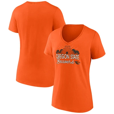 Women's Fanatics Orange Oregon State Beavers Fundamentals Region Draw T-Shirt
