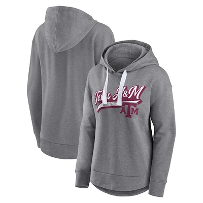 Women's Fanatics Heather Gray Texas A&M Aggies Tail Sweep Pullover Hoodie