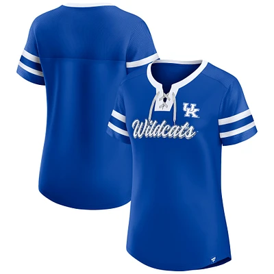 Women's Fanatics Royal Kentucky Wildcats Iconic Athena Lace-Up T-Shirt