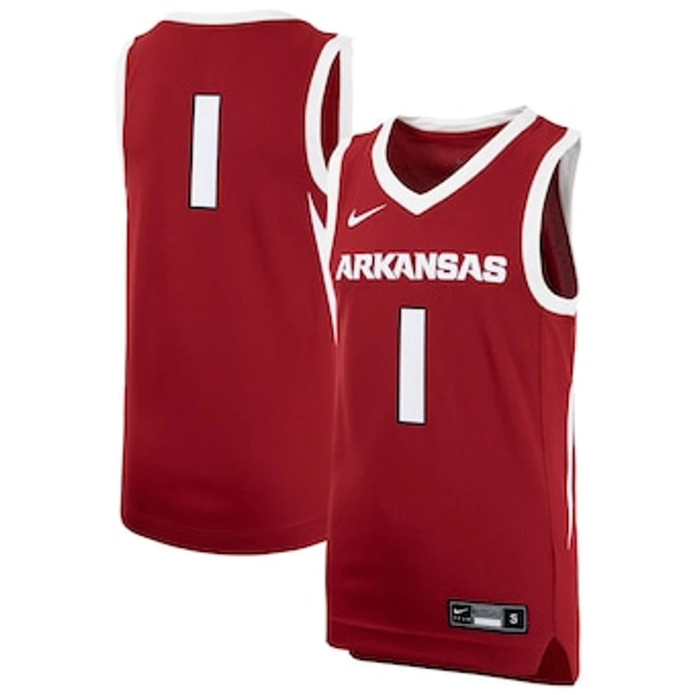 Youth Nike #1 Crimson Arkansas Razorbacks Replica Basketball Jersey