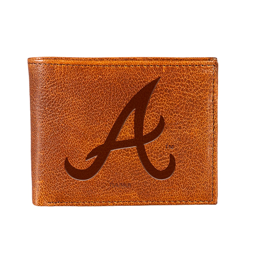 Atlanta Braves Bi-Fold Leather Passcase Wallet