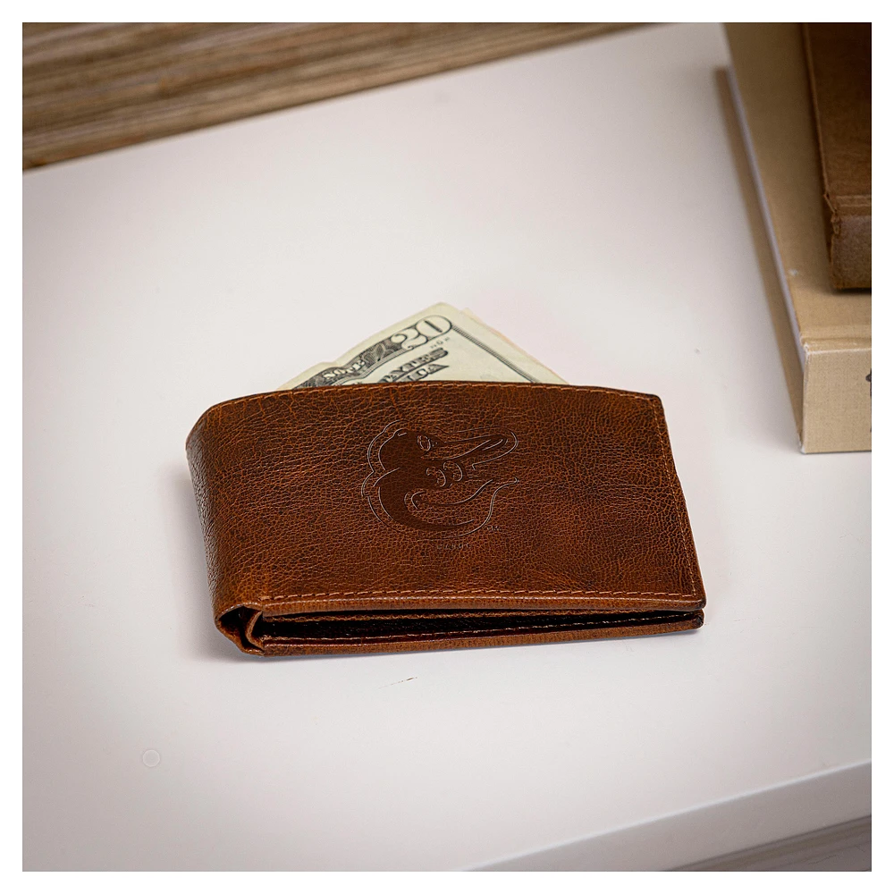 Baltimore Orioles Bi-Fold Leather Passcase Wallet