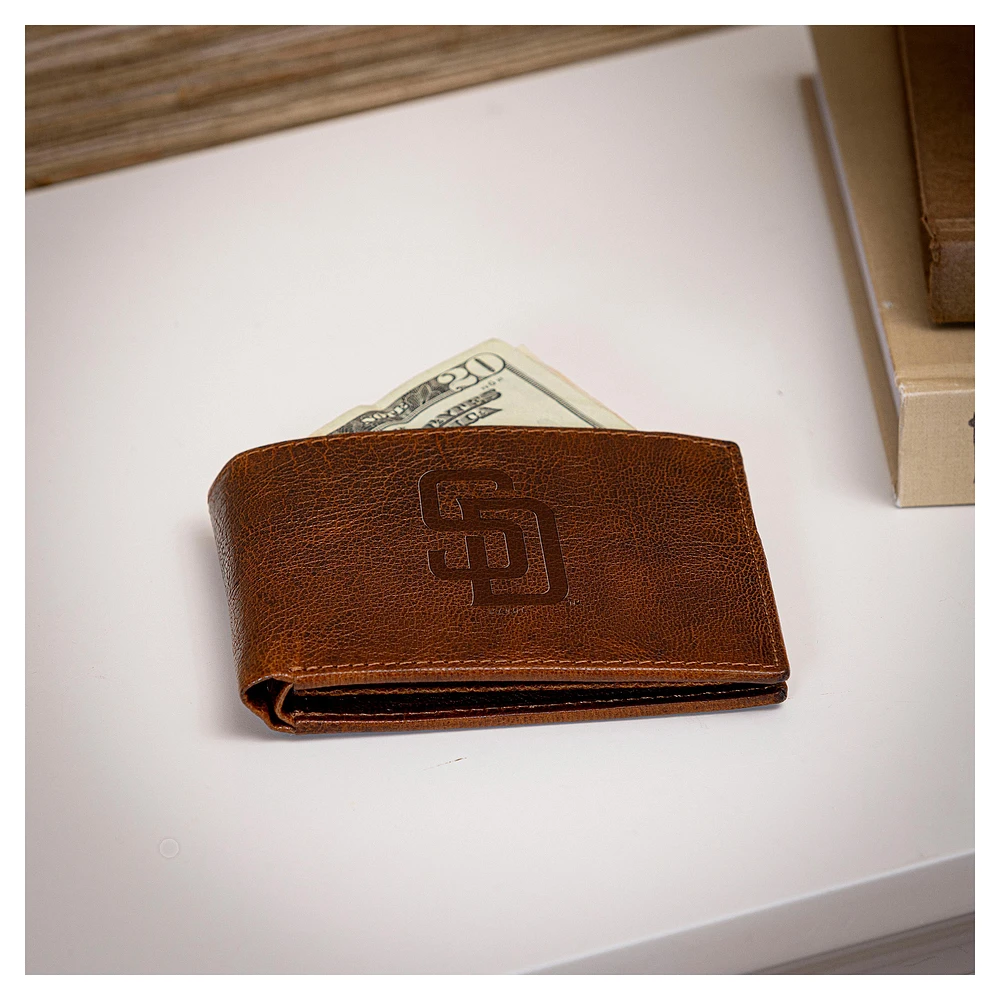 San Diego Padres Bi-Fold Leather Passcase Wallet