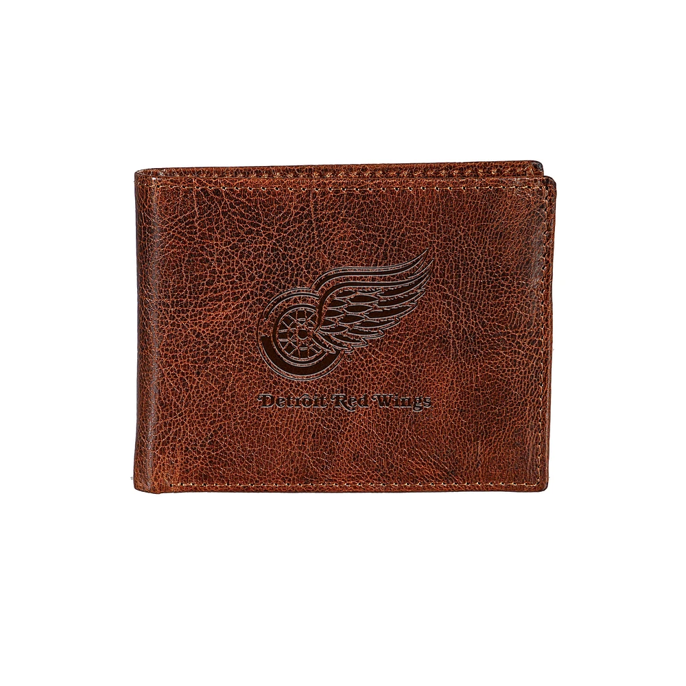 Detroit Red Wings Bi-Fold Leather Passcase Wallet