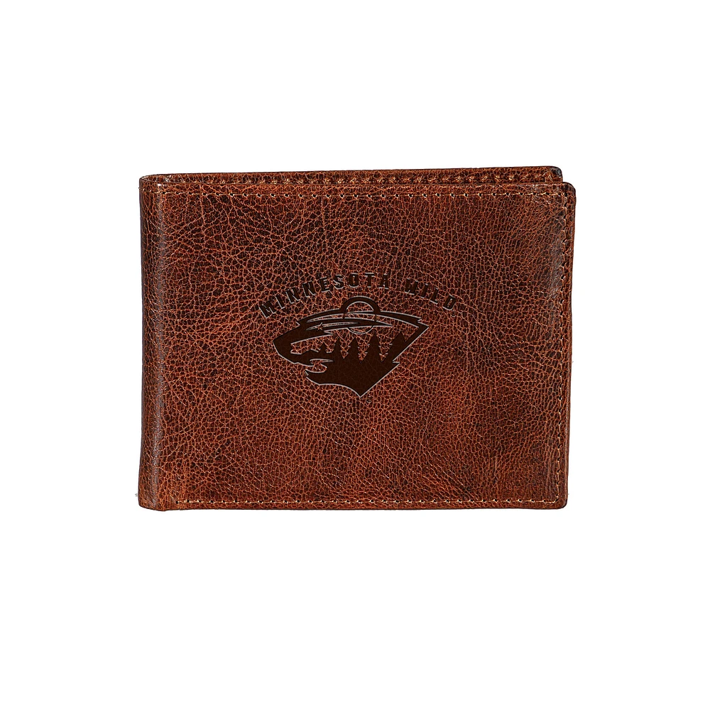 Minnesota Wild Bi-Fold Leather Passcase Wallet