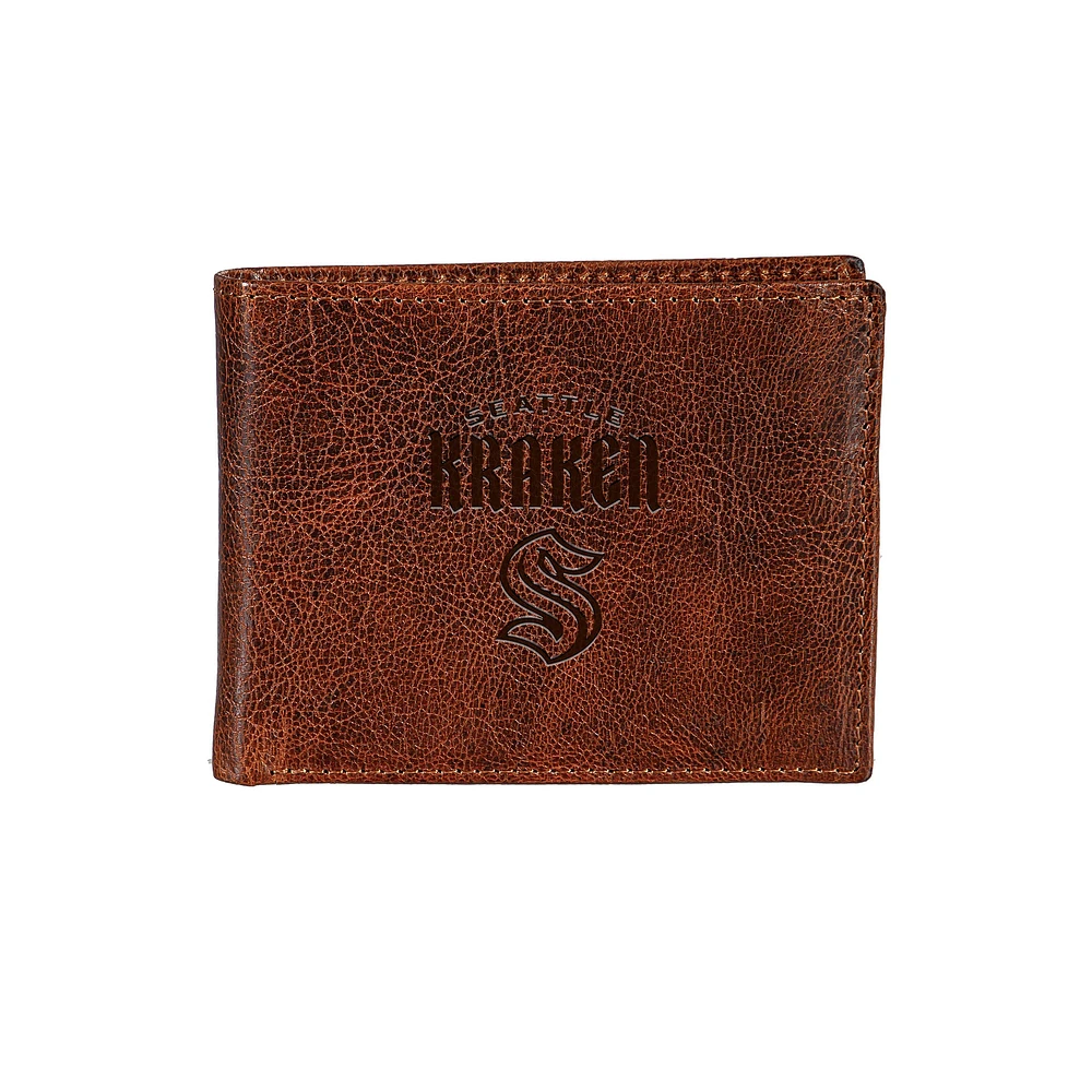 Seattle Kraken Bi-Fold Leather Passcase Wallet