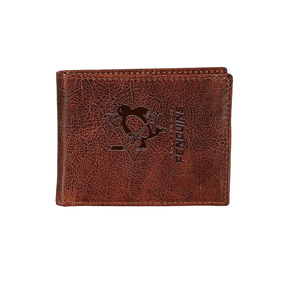 Pittsburgh Penguins Bi-Fold Leather Passcase Wallet