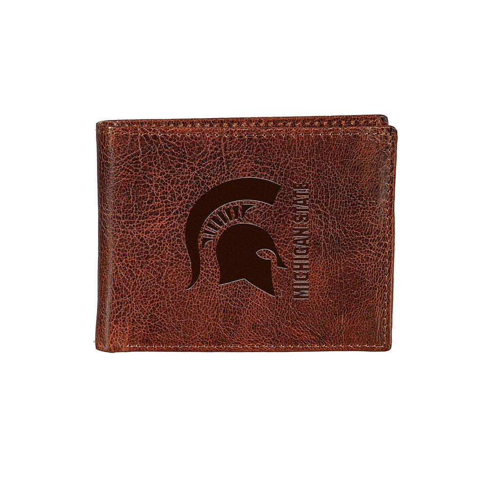 Michigan State Spartans Bi-Fold Leather Passcase Wallet