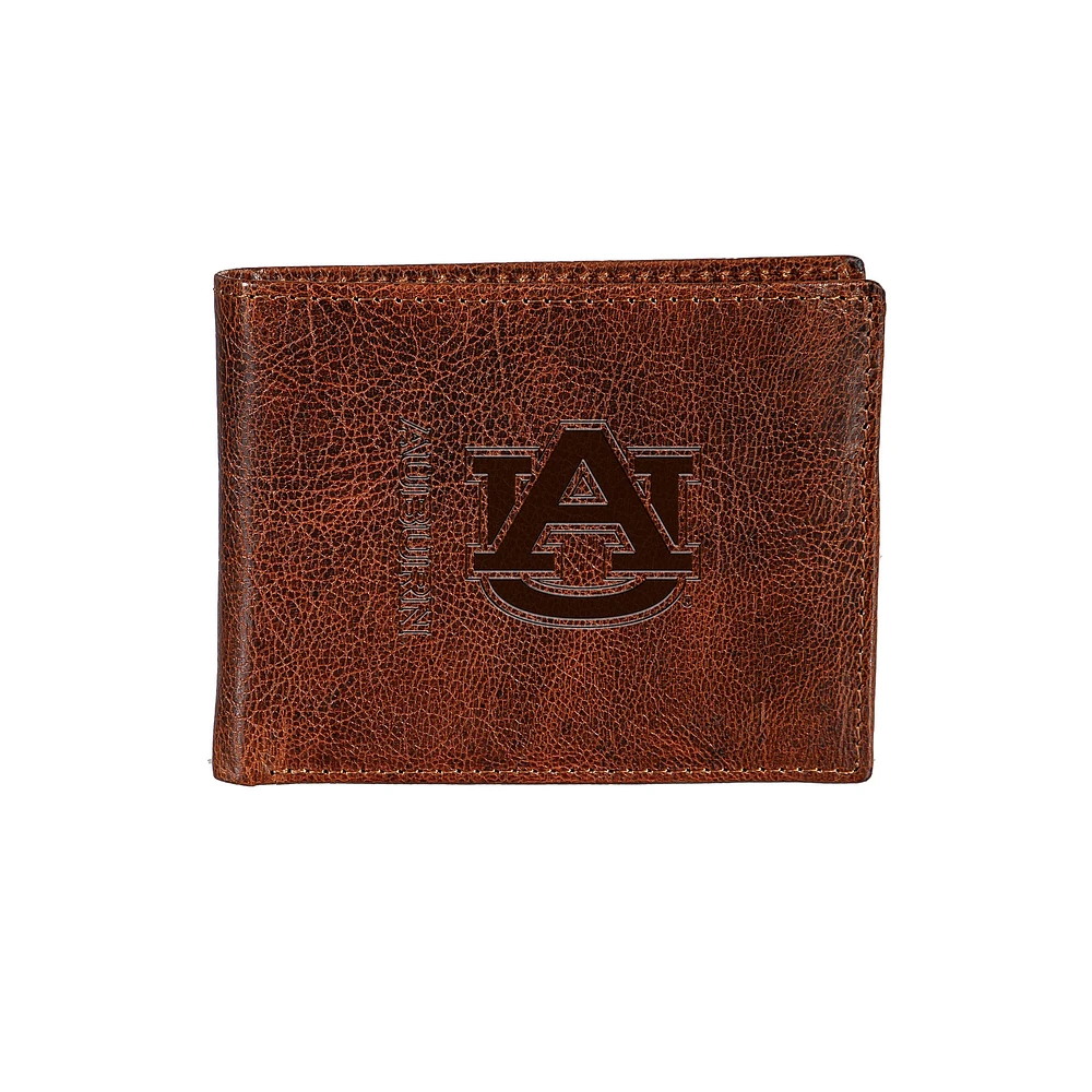 Auburn Tigers Bi-Fold Leather Passcase Wallet