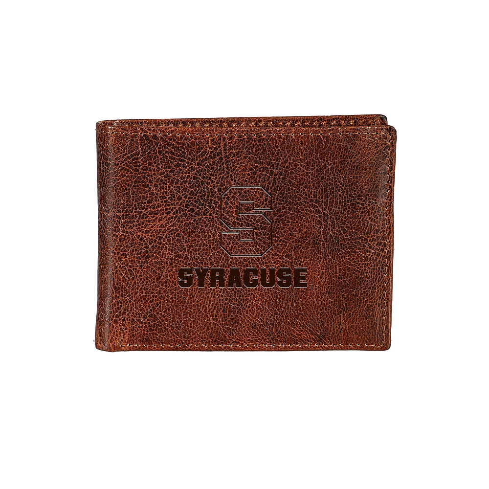 Syracuse Orange Bi-Fold Leather Passcase Wallet