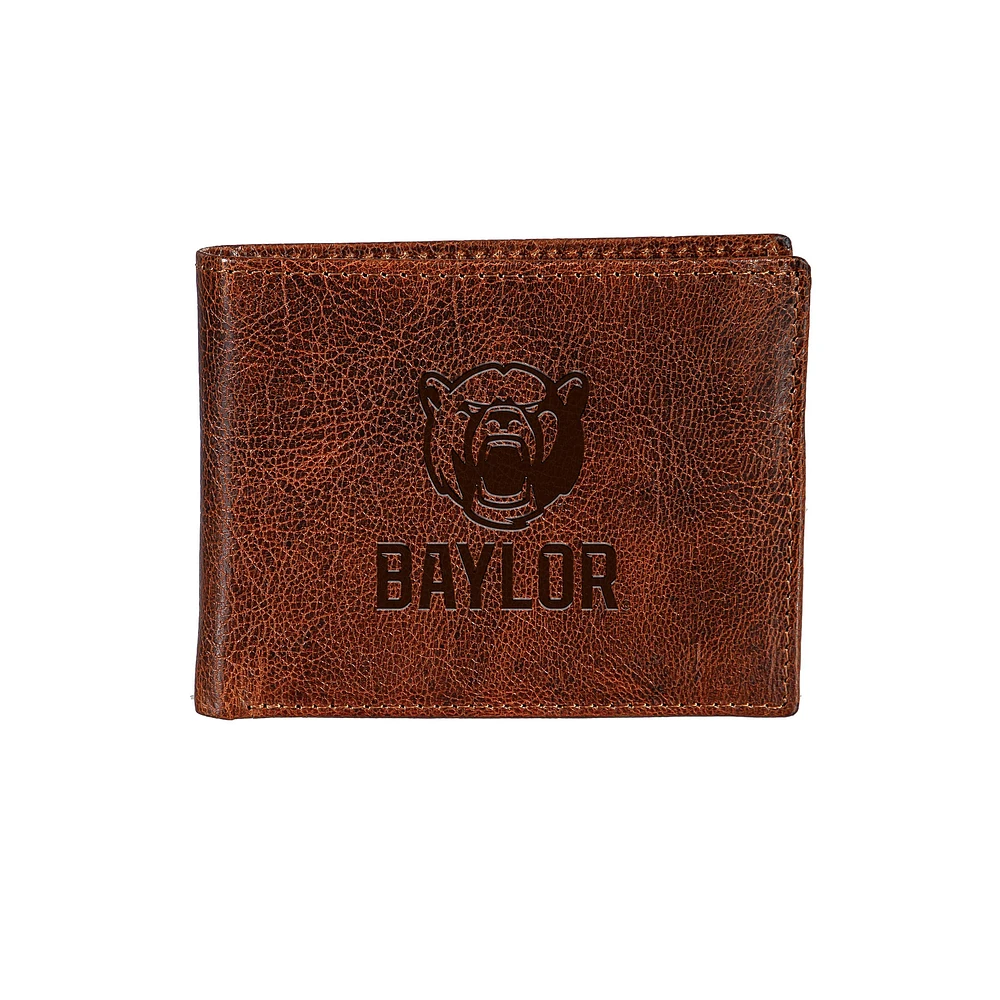 Baylor Bears Bi-Fold Leather Passcase Wallet