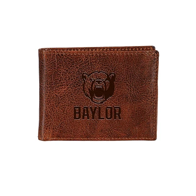 Baylor Bears Bi-Fold Leather Passcase Wallet