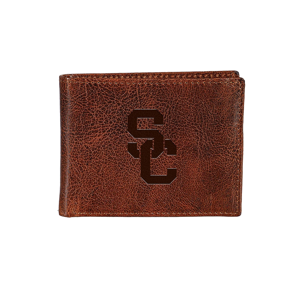 USC Trojans Bi-Fold Leather Passcase Wallet