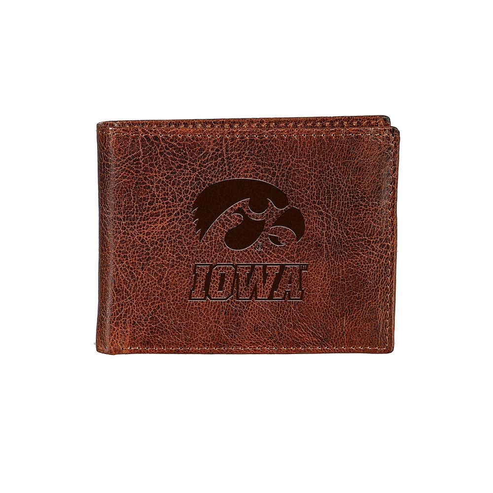 Iowa Hawkeyes Bi-Fold Leather Passcase Wallet
