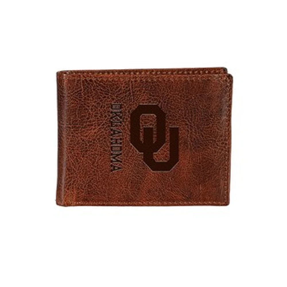 Oklahoma Sooners Bi-Fold Leather Passcase Wallet