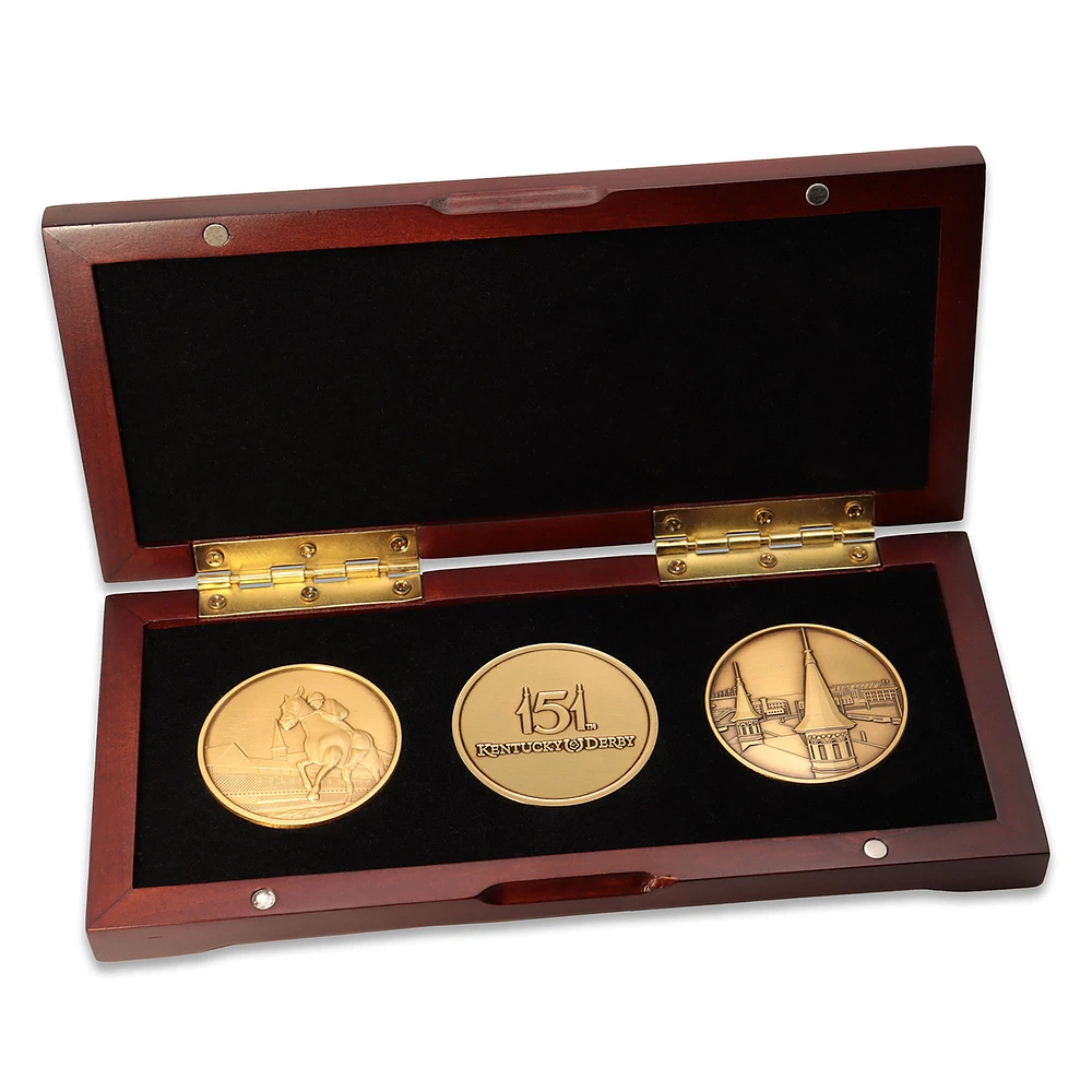 151st Kentucky Derby Three-Coin Set with Wood Box