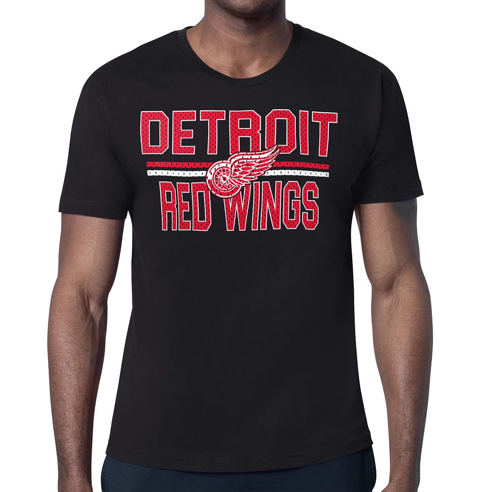 Men's Starter Detroit Red Wings Mesh Look Team Name T-Shirt