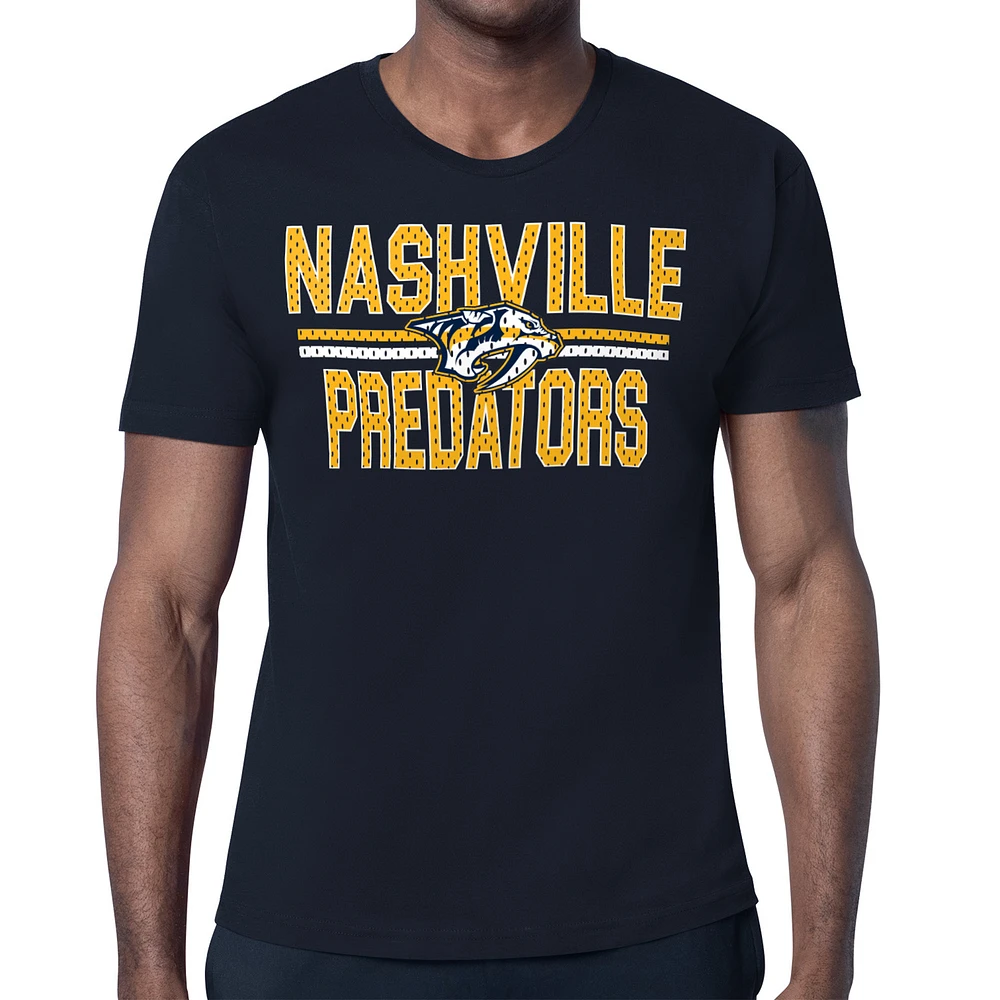 Men's Starter Navy Nashville Predators Mesh Look Team Name T-Shirt