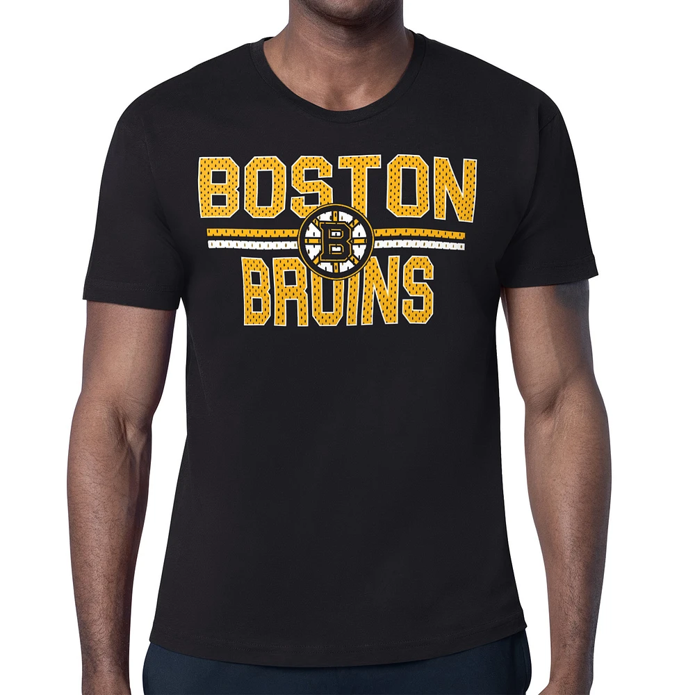 Men's Starter Black Boston Bruins Mesh Look Team Name T-Shirt