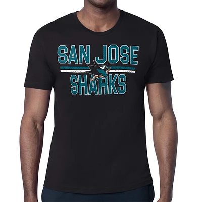 Men's Starter Black San Jose Sharks Mesh Look Team Name T-Shirt