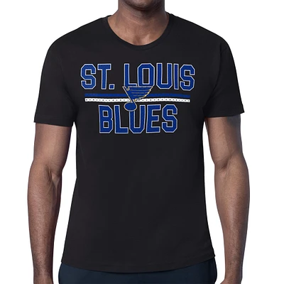 Men's Starter Black St. Louis Blues Mesh Look Team Name T-Shirt