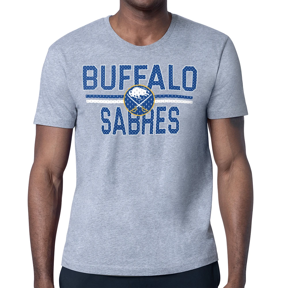 Men's Starter Heather Gray Buffalo Sabres Mesh Look Team Name T-Shirt