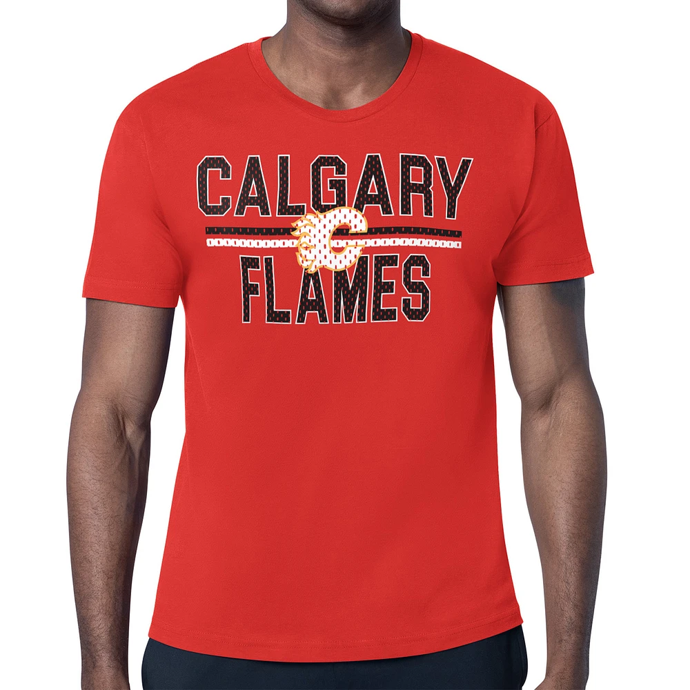 Men's Starter Calgary Flames Mesh Look Team Name T-Shirt