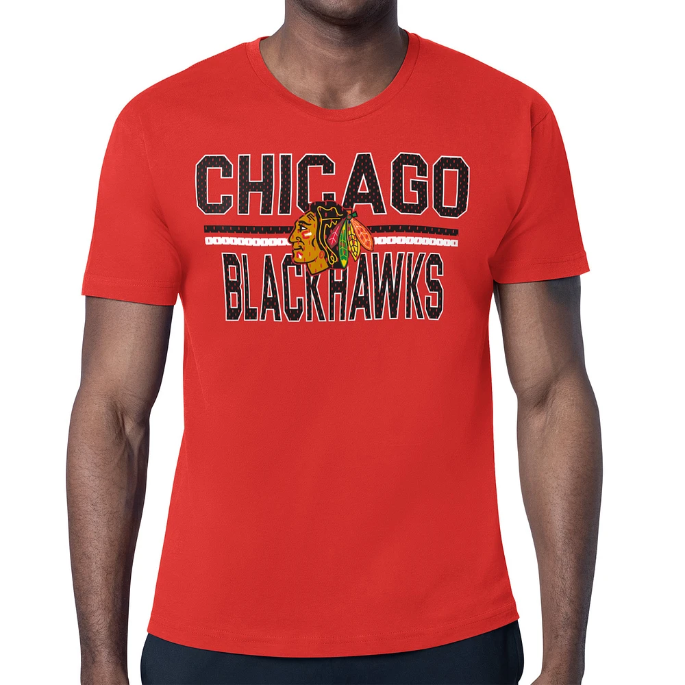 Men's Starter Chicago Blackhawks Mesh Look Team Name T-Shirt