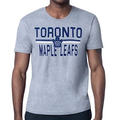 Men's Starter Heather Gray Toronto Maple Leafs Mesh Look Team Name T-Shirt